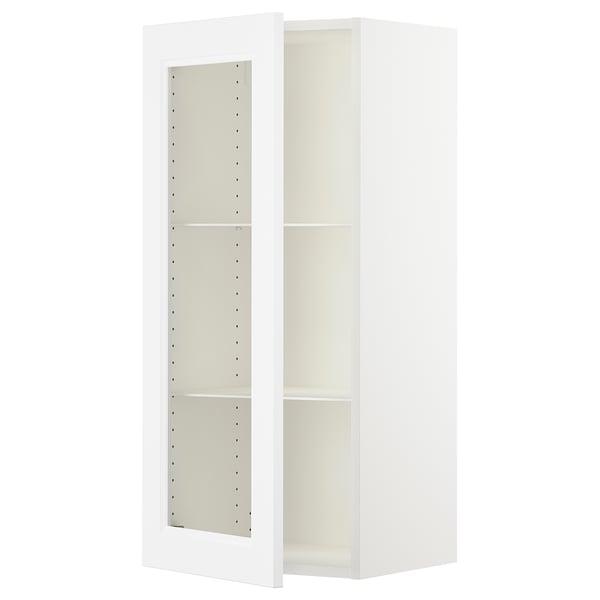 Sektion Wall Cabinet With Glass Door White Axstad Matt White 18x15x40 Ikea