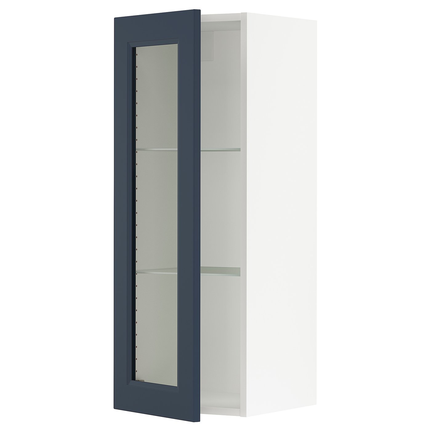 Wall Cabinet With Glass Door, White Axstad/Matte Blue