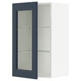 SEKTION Wall cabinet with glass door, white Axstad/matte blue, 18x15x30 "