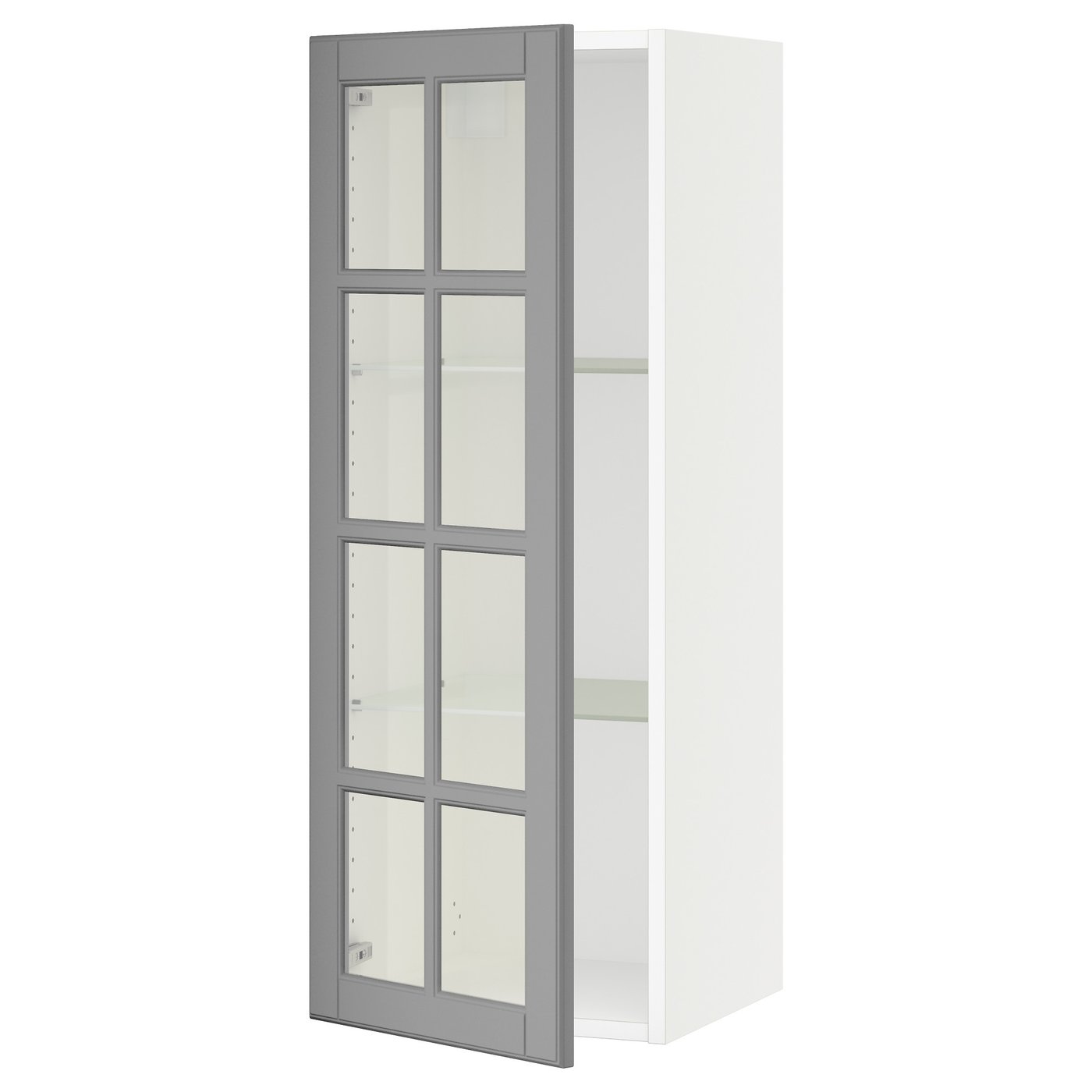 Wall Cabinet With Glass Door, White/Bodbyn Gray