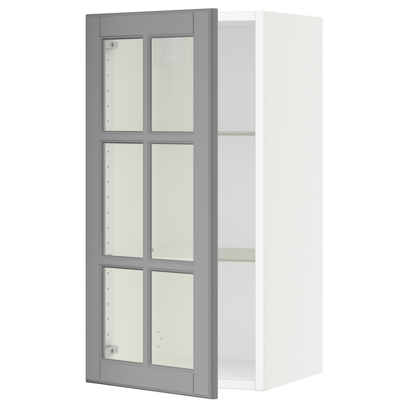 Wall Cabinet With Glass Door, White/Bodbyn Gray