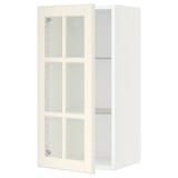 SEKTION Wall cabinet with glass door, white/Bodbyn off-white, 15x15x30 "