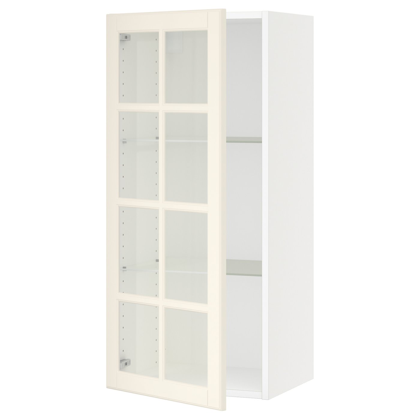 Wall Cabinet With Glass Door, White/Bodbyn Off-White