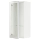 SEKTION Wall cabinet with glass door, white/Hejsta white clear glass, 18x15x40 "