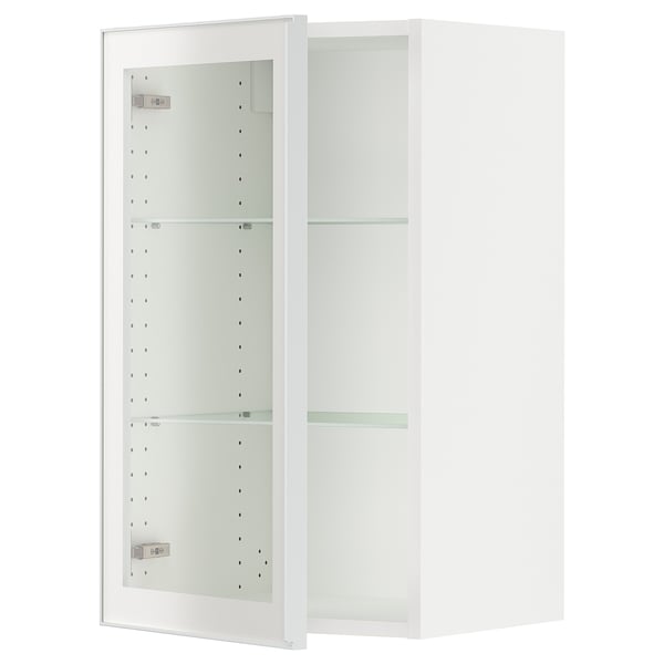 SEKTION Wall cabinet with glass door, white/Hejsta white clear glass, 18x15x30 "