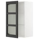 SEKTION Wall cabinet with glass door, white/Lerhyttan black stained, 18x15x30 "