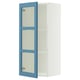 SEKTION Wall cabinet with glass door, white/Lerhyttan blue, 18x15x40 "