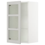 SEKTION Wall cabinet with glass door, white/Lerhyttan light gray, 18x15x30 "