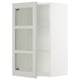 SEKTION Wall cabinet with glass door, white/Lerhyttan light gray, 18x15x30 "