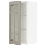 SEKTION Wall cabinet with glass door, white/Stensund beige, 15x15x30 "