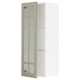 SEKTION Wall cabinet with glass door, white/Stensund beige, 15x15x40 "