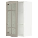 SEKTION Wall cabinet with glass door, white/Stensund beige, 18x15x30 "