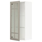 SEKTION Wall cabinet with glass door, white/Stensund beige, 18x15x40 "