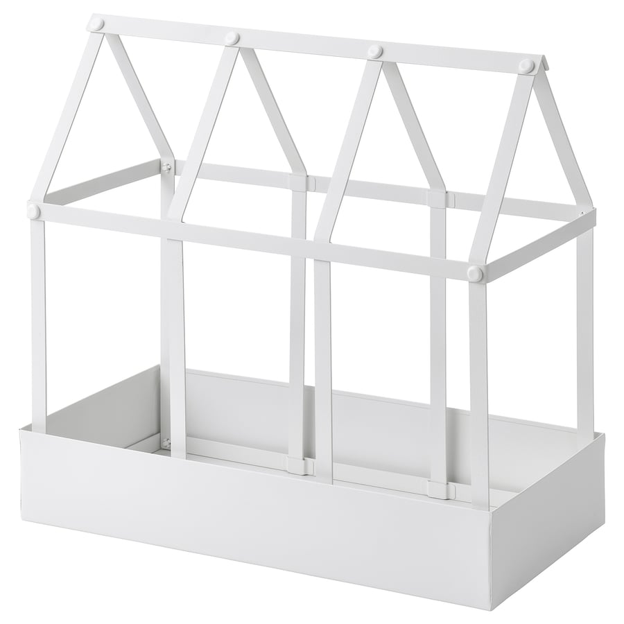 SENAPSKÅL Decoration greenhouse, indoor/outdoor white, 13 ½ "