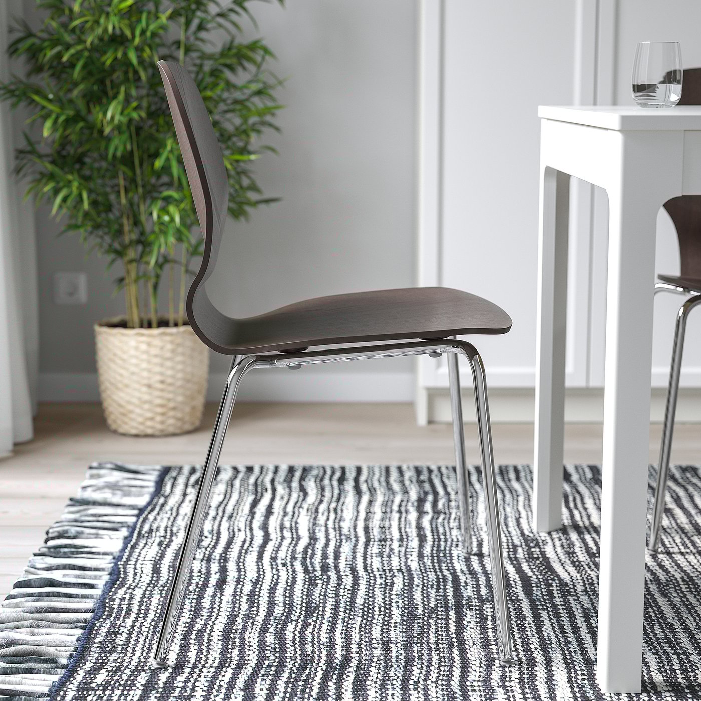SIGTRYGG chair, dark brown/Sefast chrome plated - IKEA