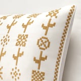 SIKELSÄCKMAL Cushion cover, yellow/white, 16x23 "
