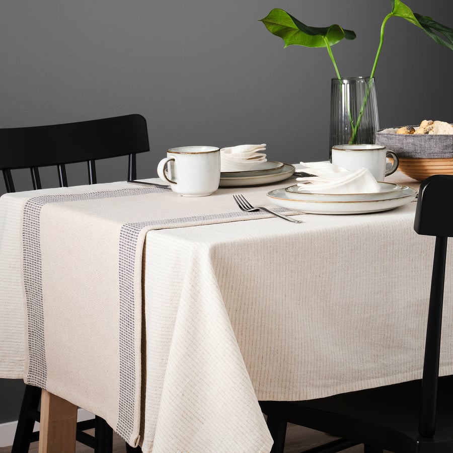 SILVERARV tablecloth, beige, 57x94" IKEA