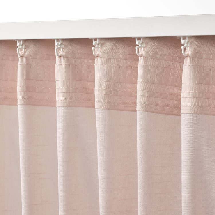 Silverlönn SILVERLÖNN sheer curtains, 1 pair, pink/with heading tape, 57x98