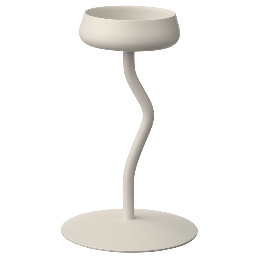 SILVERPÄRON Pillar candle holder, white, 8 "