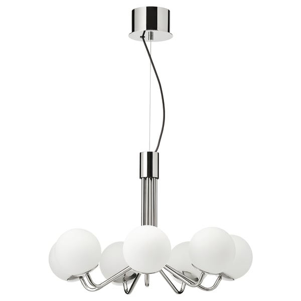 ongebruikt moord Charles Keasing SIMRISHAMN Chandelier, 7-armed, chrome plated, opal glass - IKEA