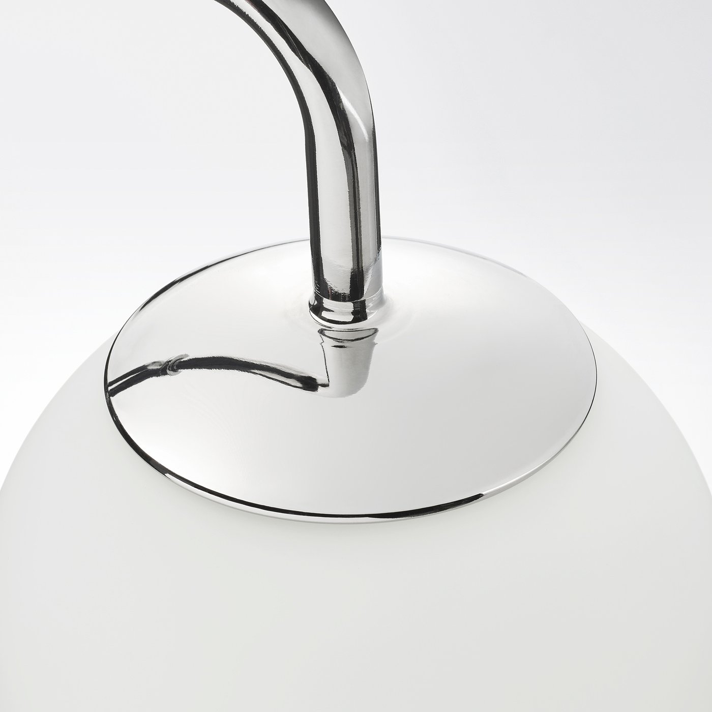 SIMRISHAMN Wall lamp with swing arm + LED bulb, chrome plated/opal