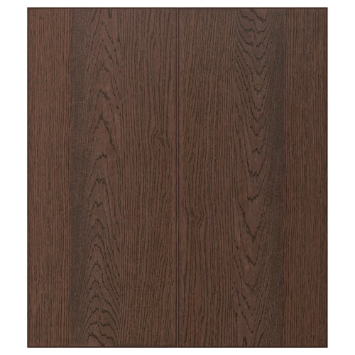 SINARP dark wood panels: classic oak with modern design, solid edge, lacquer finish.