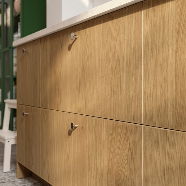 SINARP 2-p door/corner base cabinet set, oak veneer, 13x30 "
