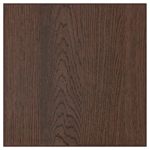 SINARP dark wood oak cabinet door, square, modern twist, solid wood edge, 25 year guarantee.