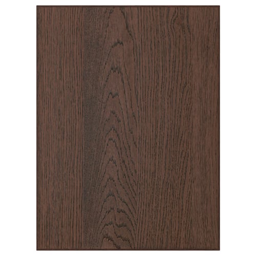 Dark wooden SINARP cabinet front with oak veneer, rectangular shape, and elegant edges.