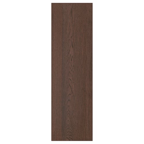 Dark wooden panel, rectangular, smooth surface, solid oak edge, modern design.