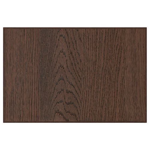 Dark wood SINARP oak cabinet with solid edge.