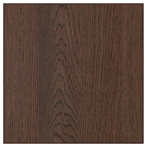 Dark brown SINARP oak veneer cabinet panel with wood grain pattern.