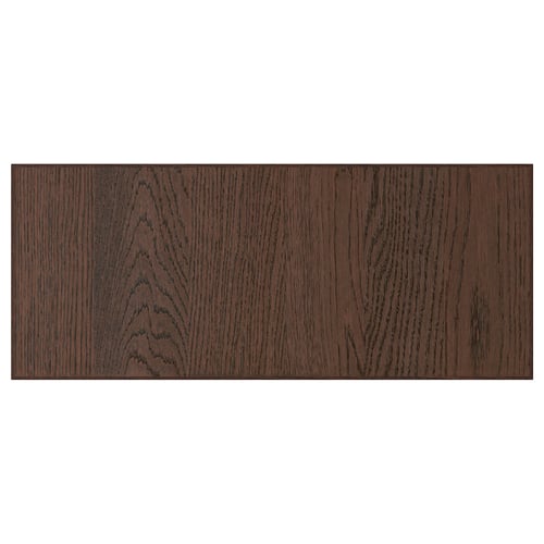 Dark wood-toned oak veneer panel with grain texture. Four-sided solid wood border, rectangular shape.