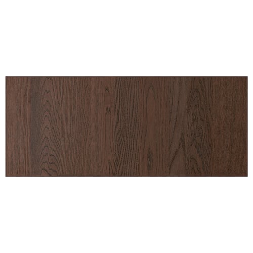 Brown wooden panel with visible grain and veneer edge.