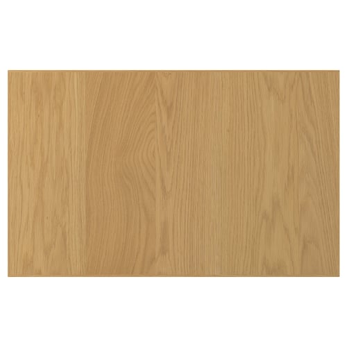 A wooden panel from the SINARP collection in a natural oak finish. It a solid wood edge and a smooth, rectangular shape.