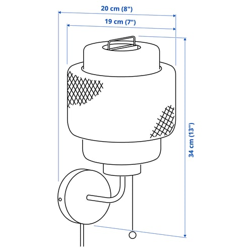 Illustration with measurements for the product: SINNERLIG.
