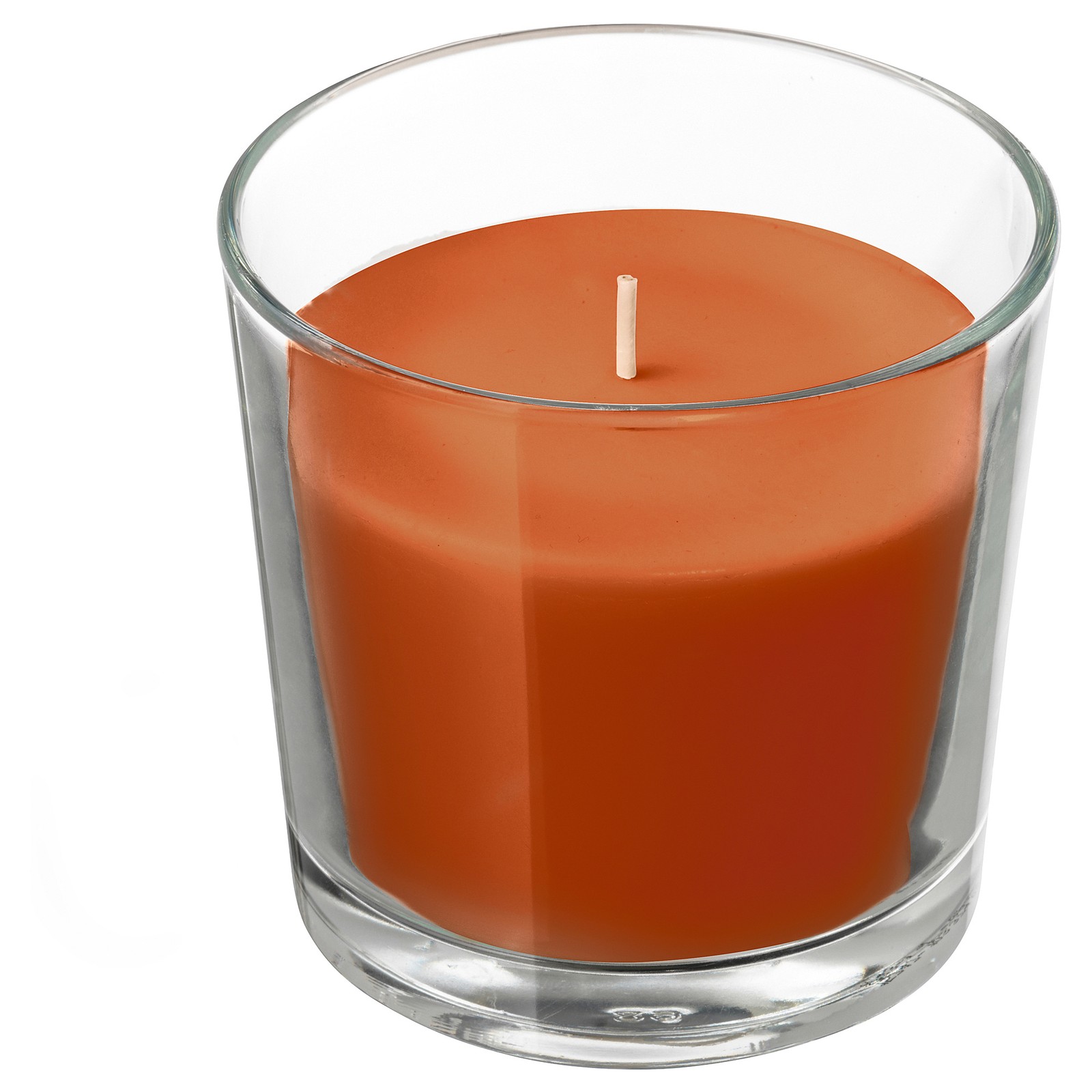 SINNLIG Scented candle in glass, Pumpkin spice, dark orange, Burning
