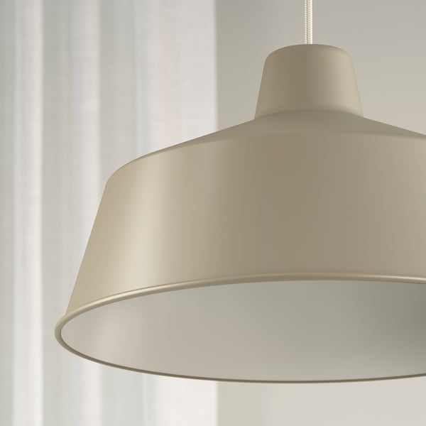 SJÖMAKT Pendant lamp, beige/ash, 15 "