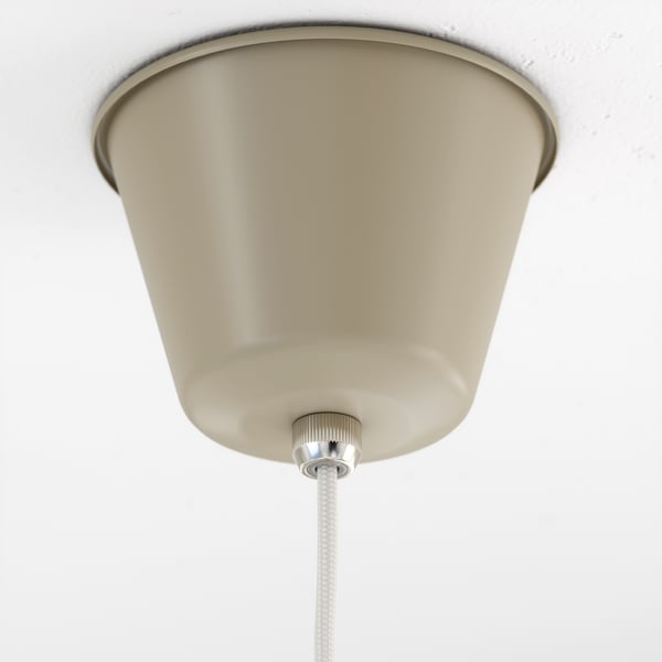 SJÖMAKT Pendant lamp, beige/ash, 15 "