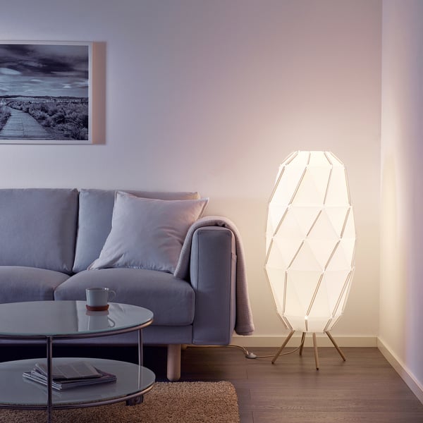 Sjopenna Floor Lamp With Led Bulb White Ikea