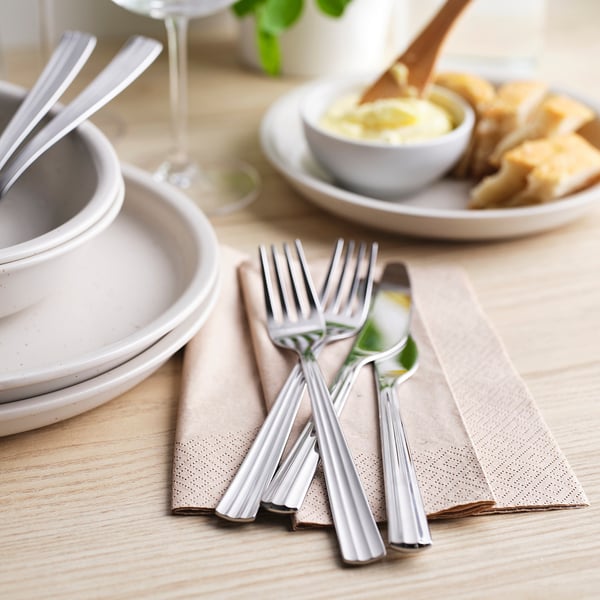 SJUGÄLSHAJ 20-piece flatware set, stainless steel
