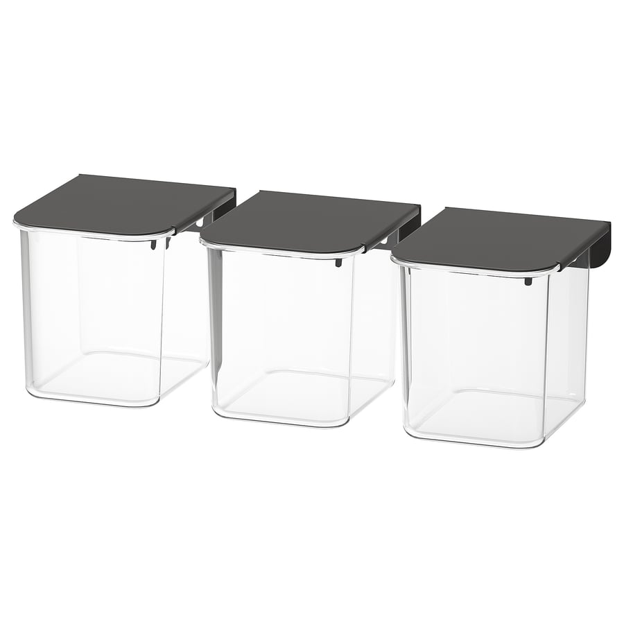 SKÅDIS container with lid, gray IKEA