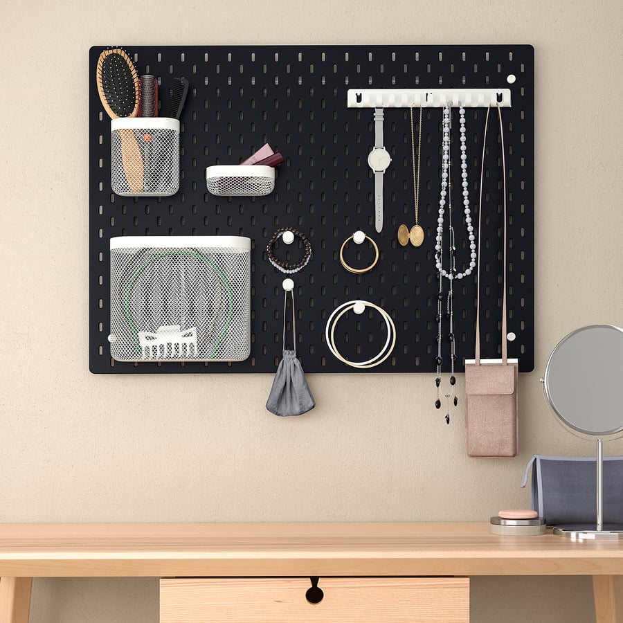 SKÅDIS pegboard, black, 30x22" IKEA