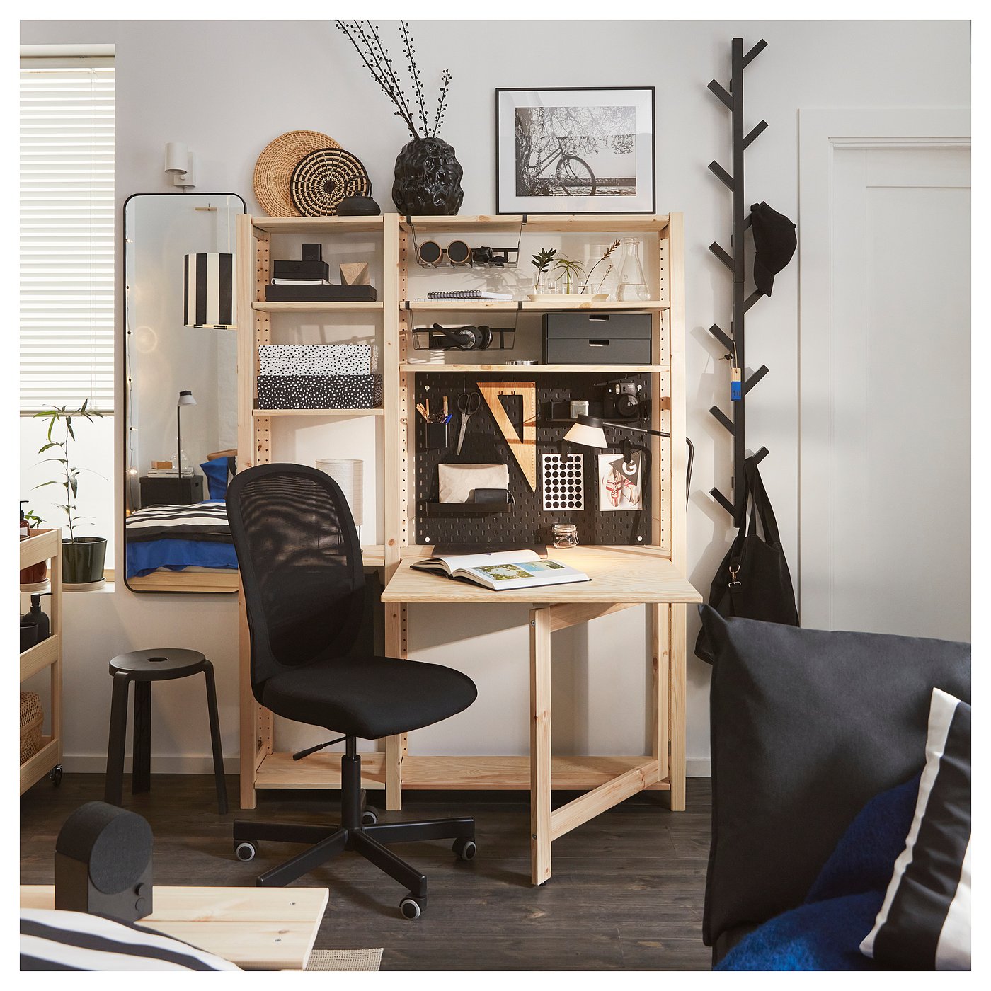 SKÅDIS pegboard, black, 30x22