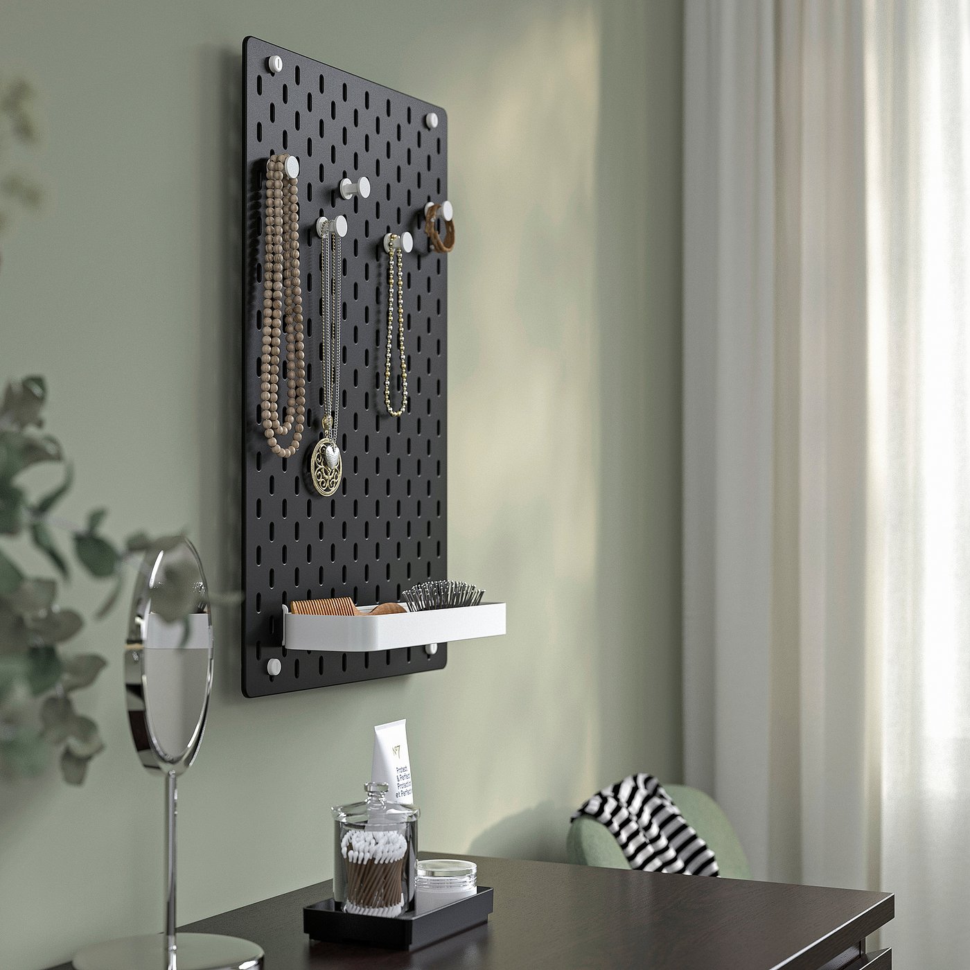 SKÅDIS pegboard combination, black, 14 ¼x22