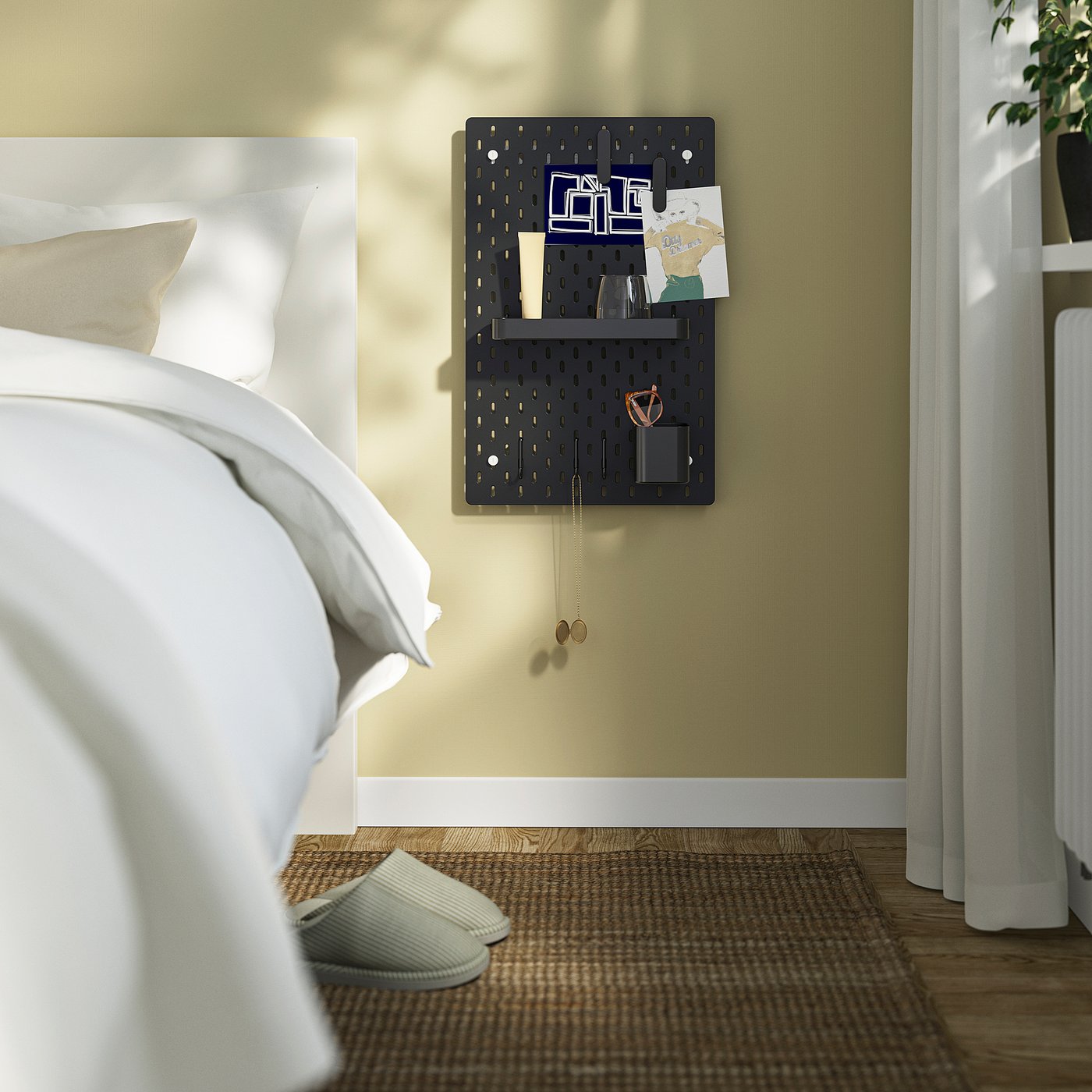 SKÅDIS pegboard combination, black, 14 ¼x22