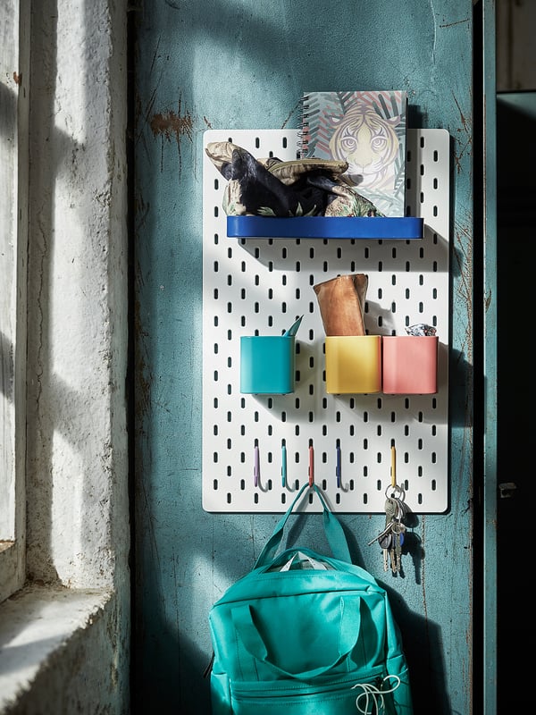 SKÅDIS Pegboard, white, Width 14 ¼" Height 22" IKEA