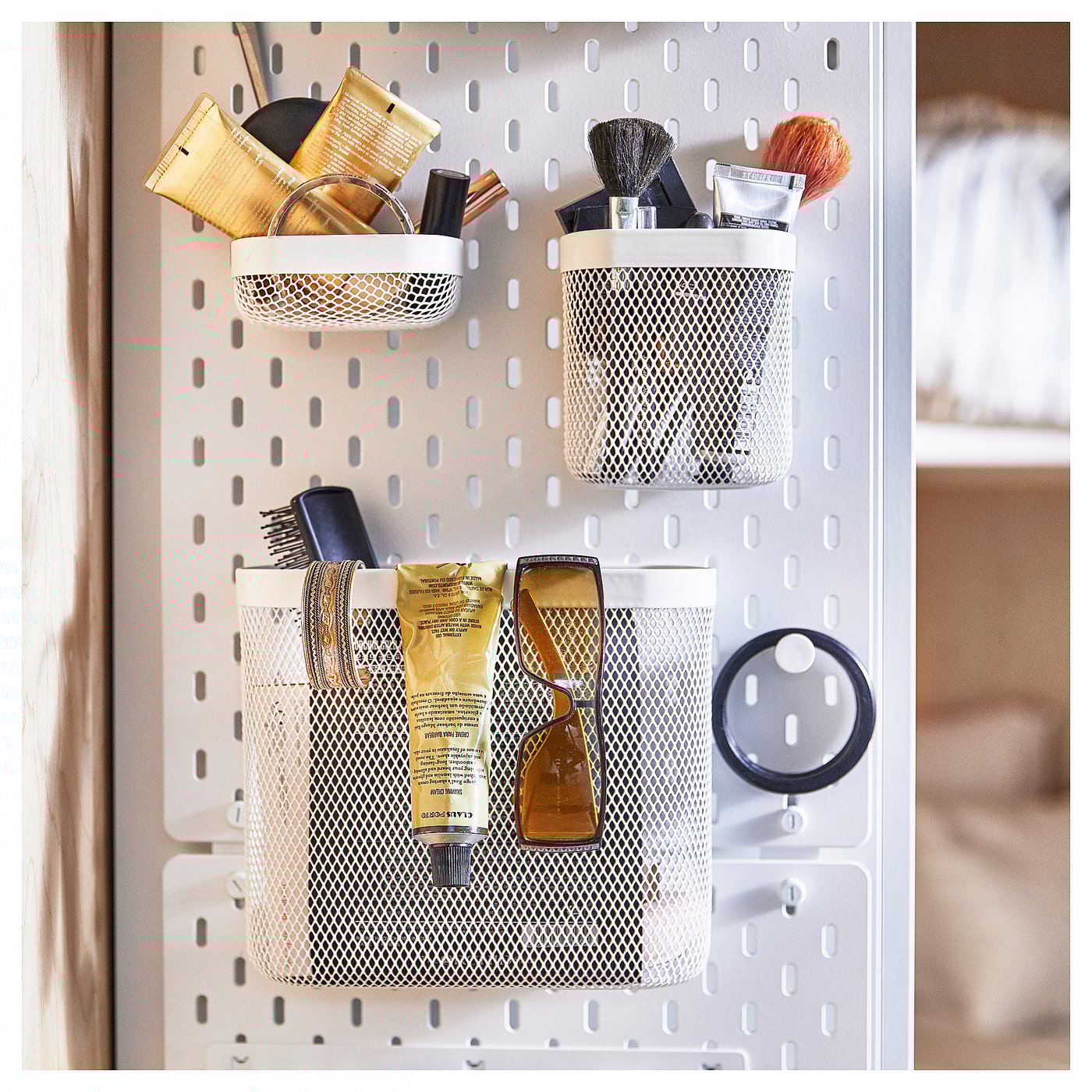 SKÅDIS storage basket, set of 3, white - IKEA