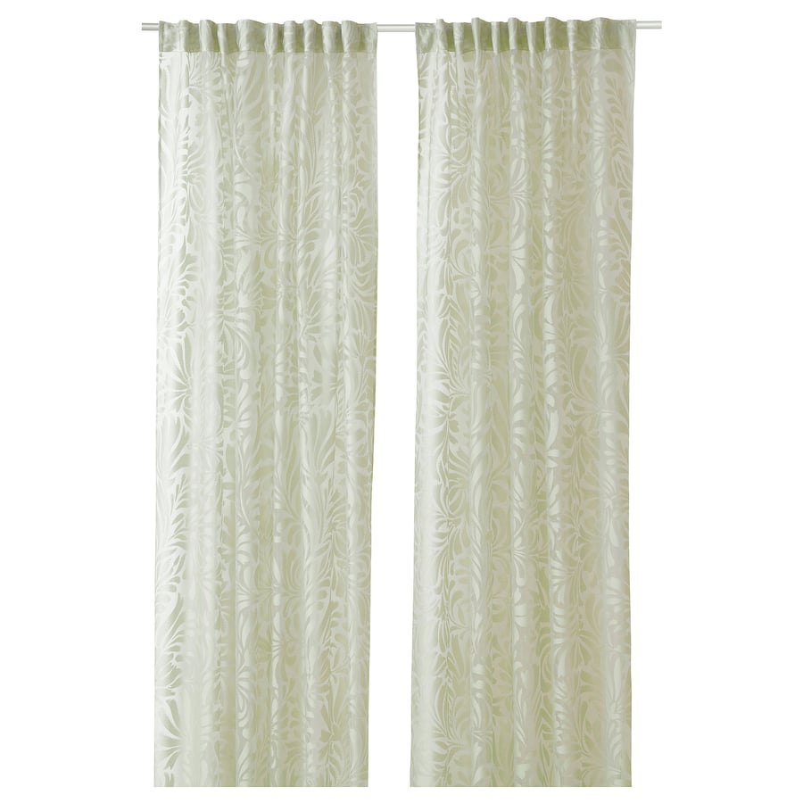 SKÄREFLY sheer curtains, 1 pair, green, 57x98" IKEA
