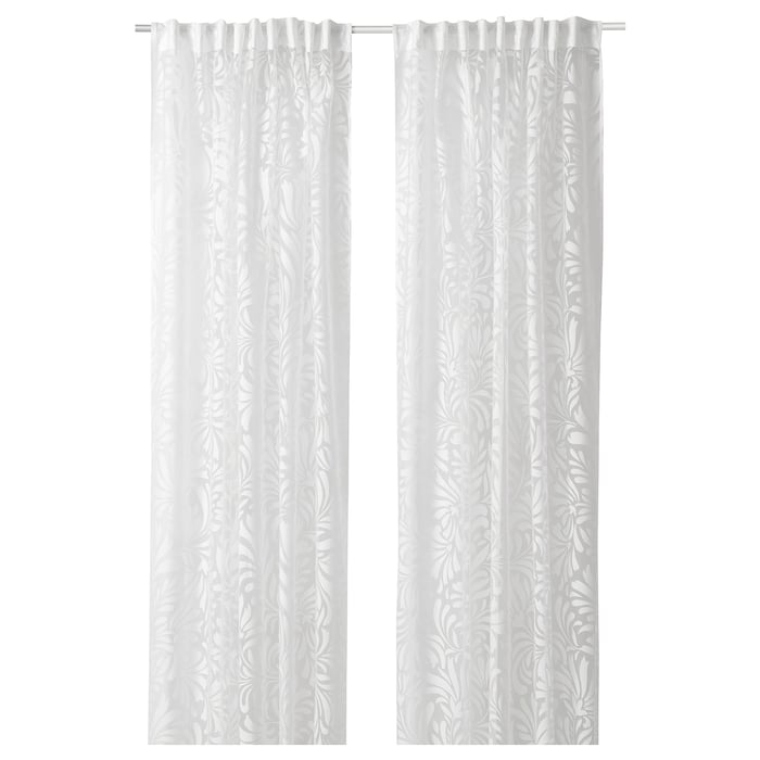 SKÄREFLY sheer curtains, 1 pair, white, 57x98" IKEA